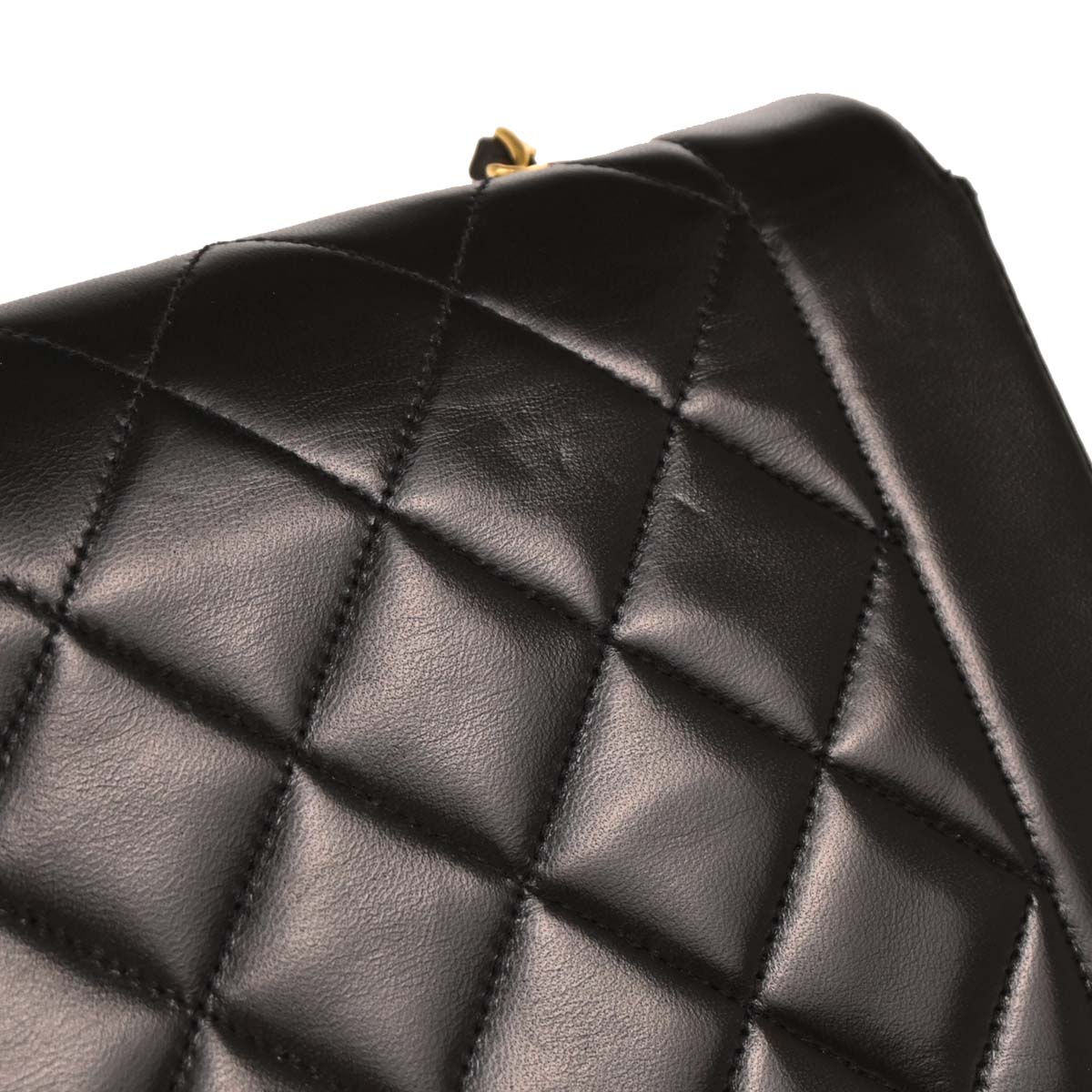 Chanel 1991-1994 Black Lambskin Small Diana Shoulder Bag