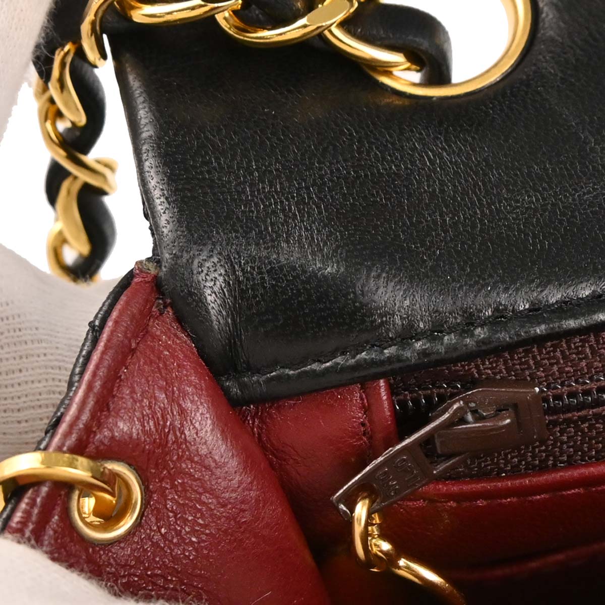 Chanel 1989-1991 Black Lambskin Classic Square Flap Shoulder Bag