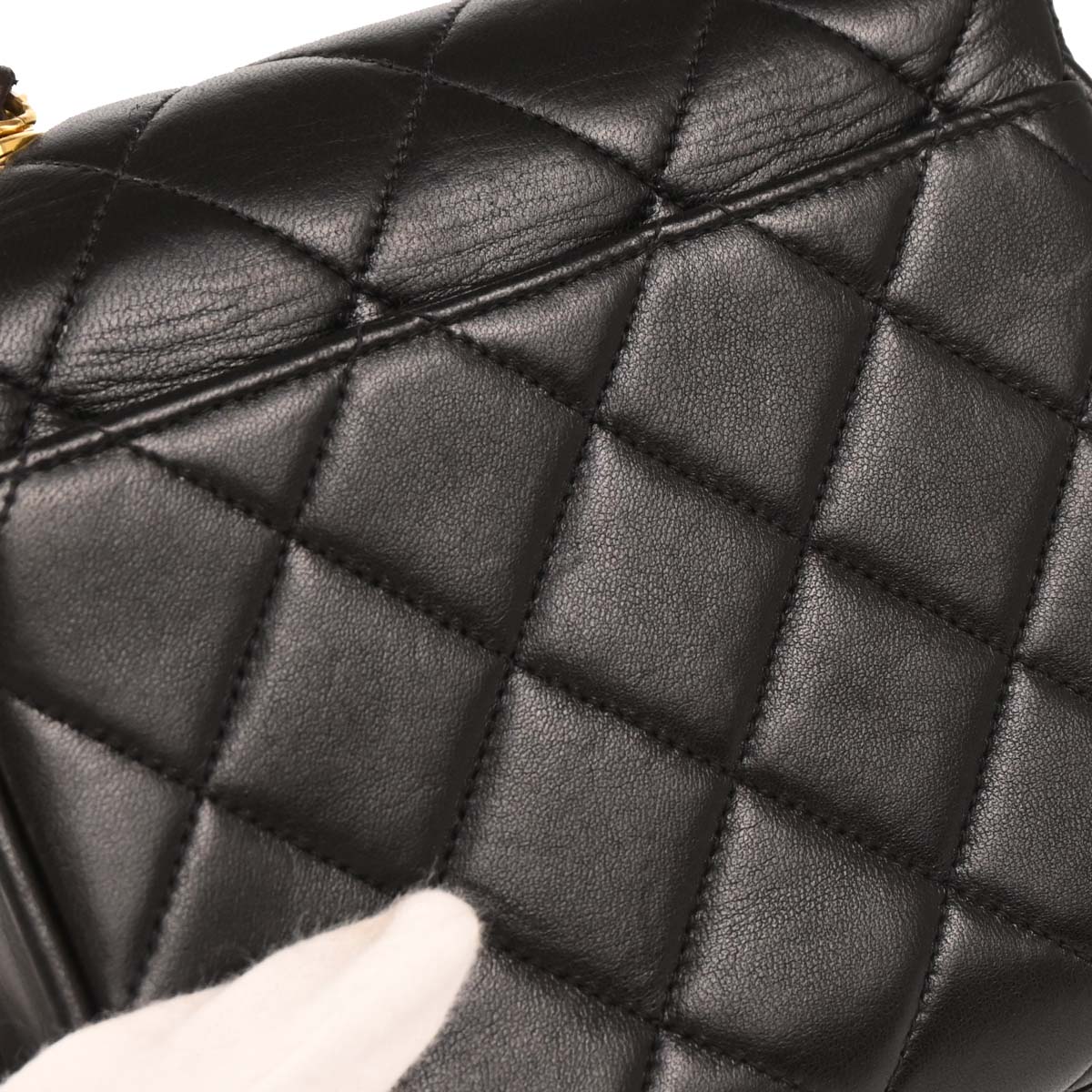 Chanel 1991-1994 Black Lambskin Shoulder Bag