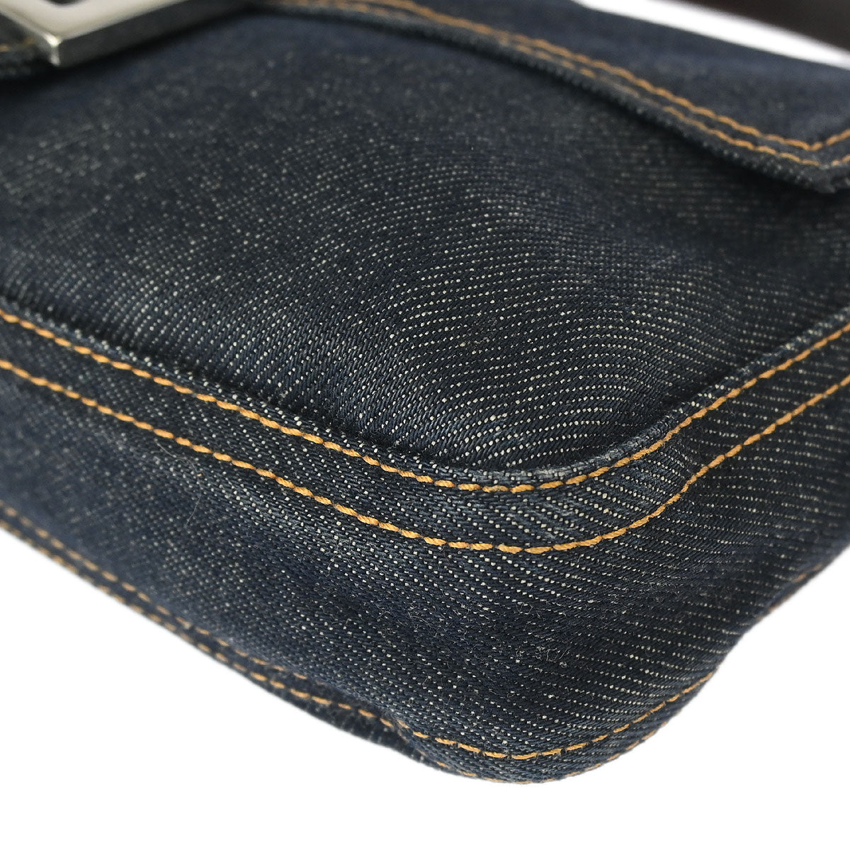 Fendi Blue Denim Baguette Handbag