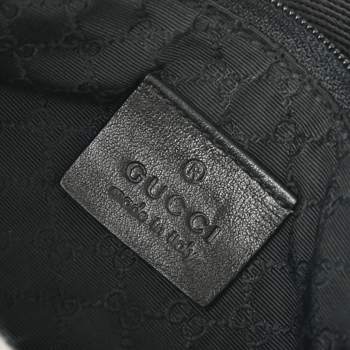 Gucci Black Leather Canvas Pouch Handbag