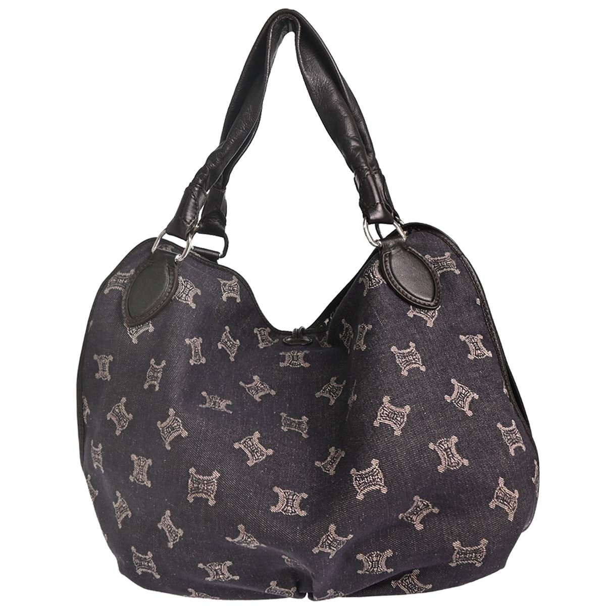 Celine Navy Denim Macadam Hobo Handbag