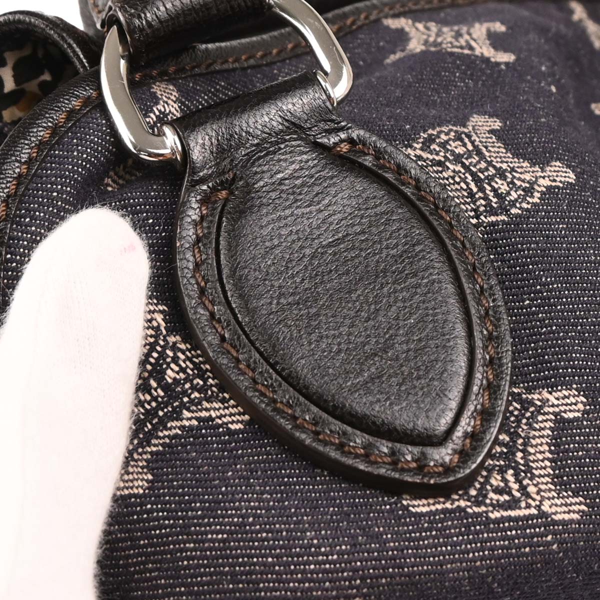 Celine Navy Denim Macadam Hobo Handbag