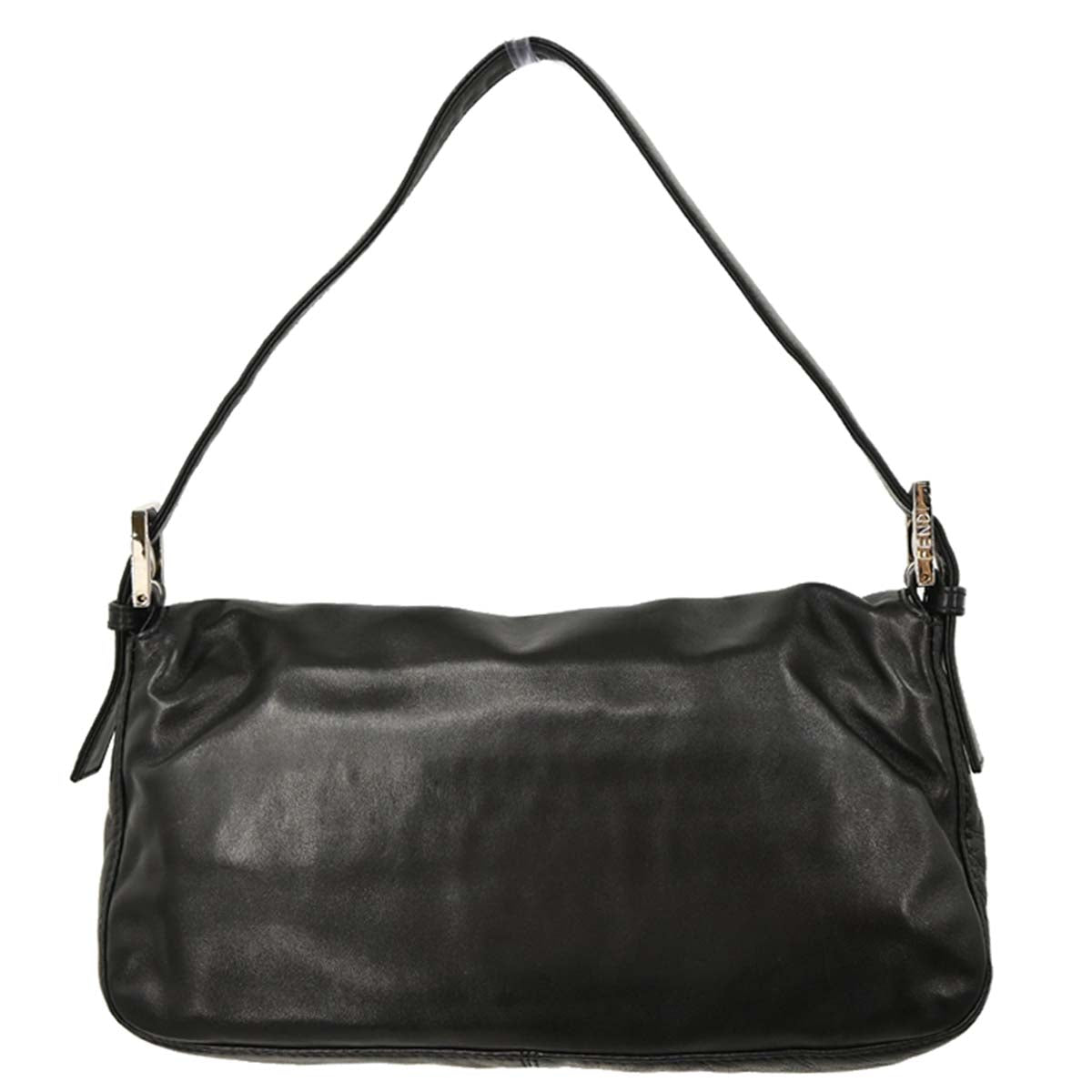 Fendi Black Leather Baguette Handbag
