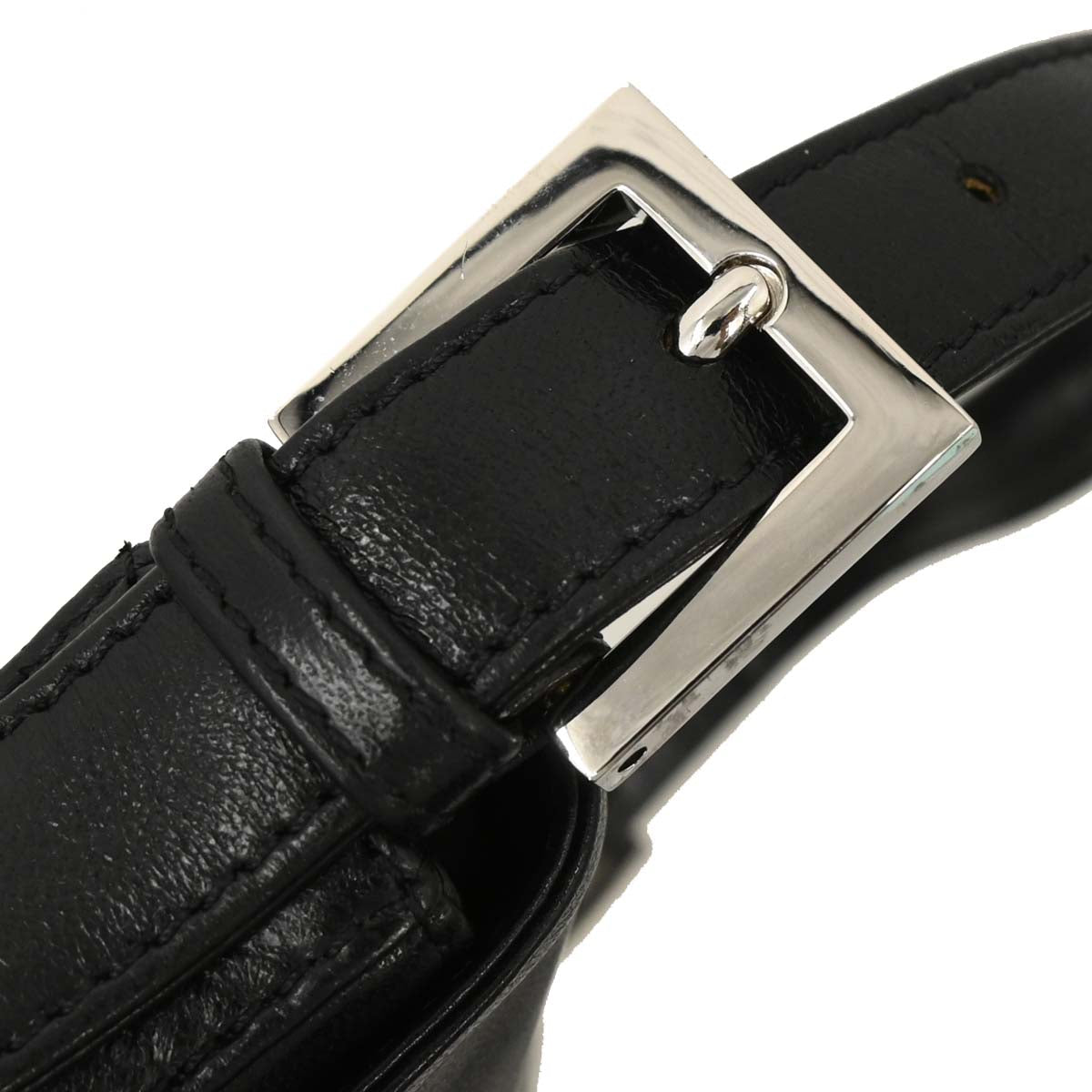 Fendi Black Leather Baguette Handbag