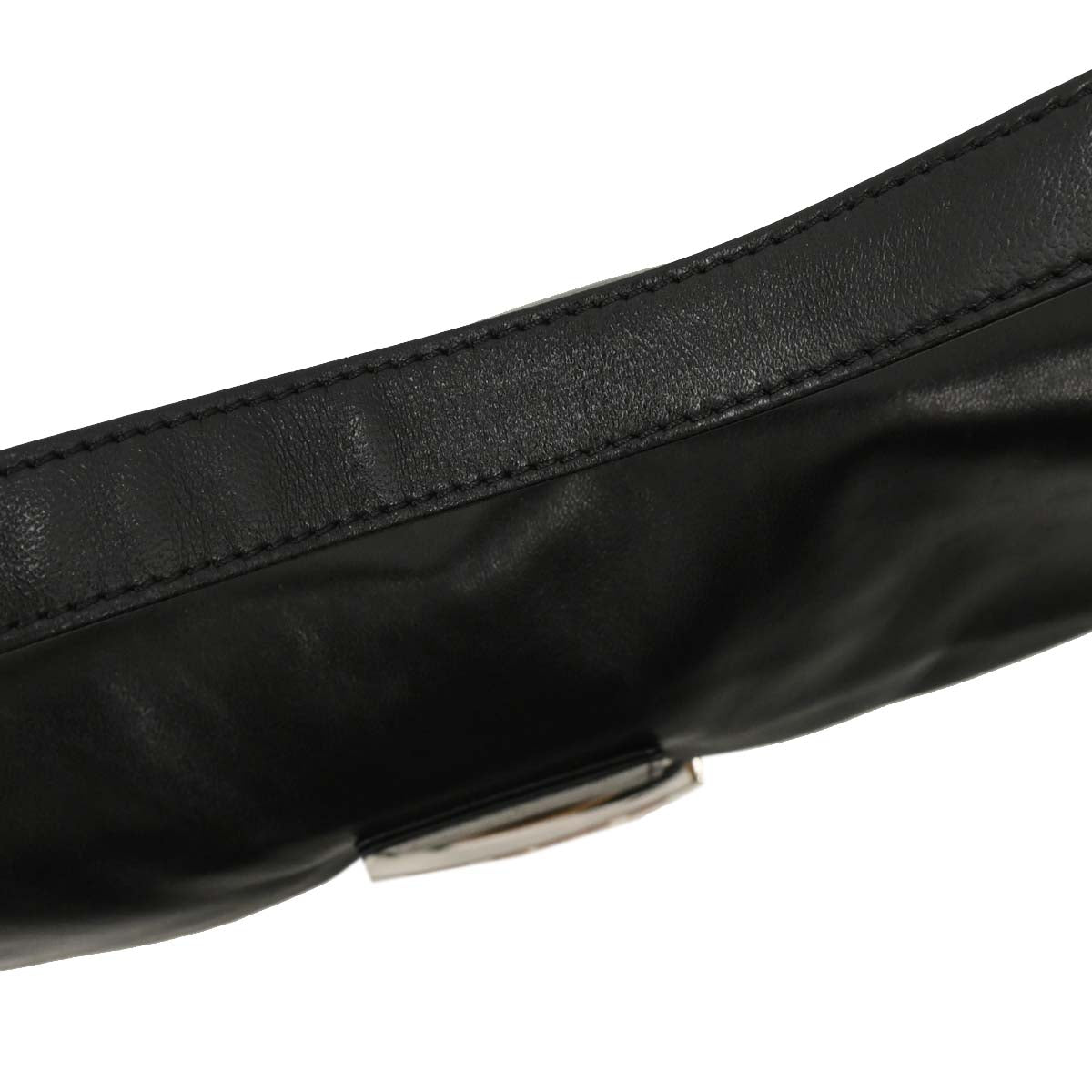Fendi Black Leather Baguette Handbag