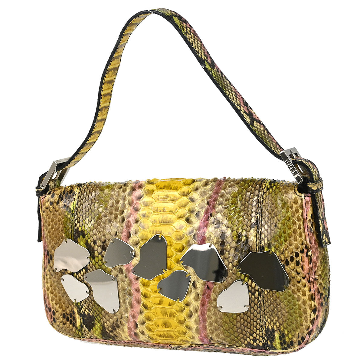 Fendi * Beige Python Baguette Handbag