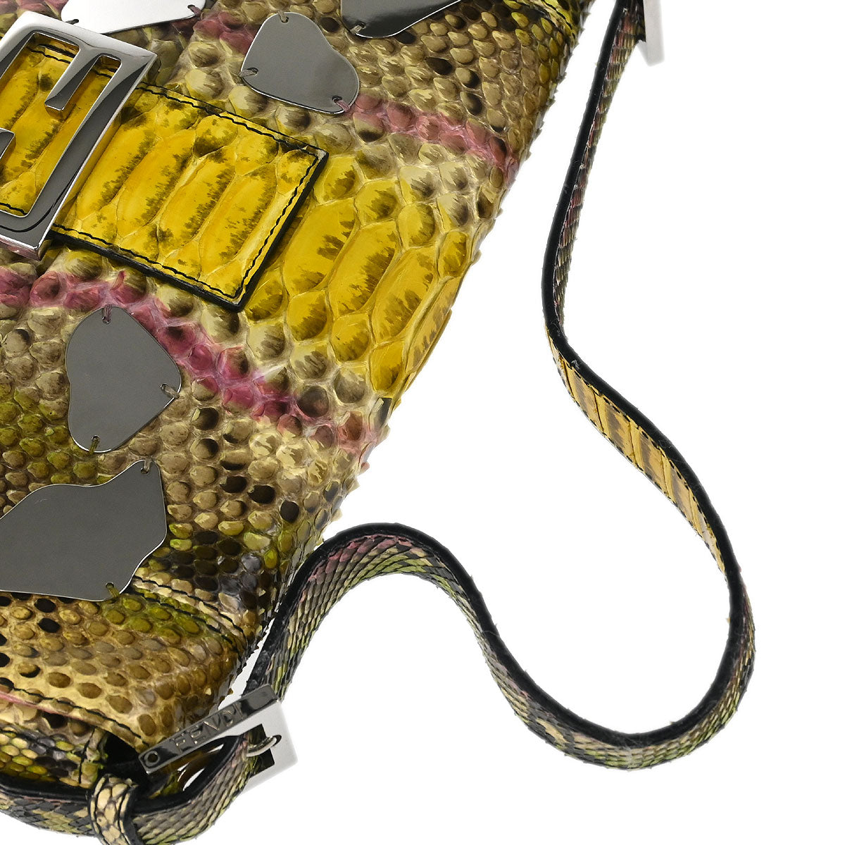 Fendi * Beige Python Baguette Handbag