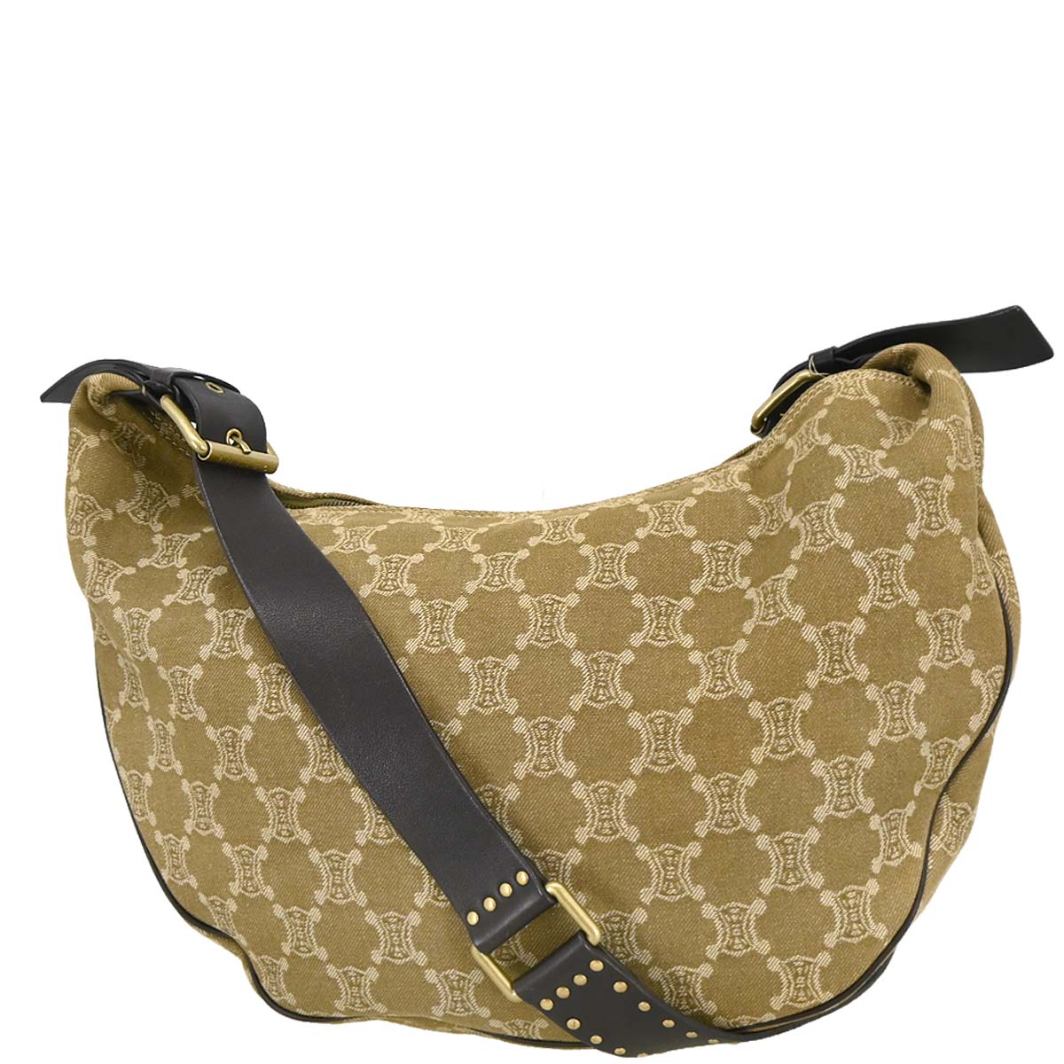 Celine Beige Canvas Macadam Hobo Shoulder Bag