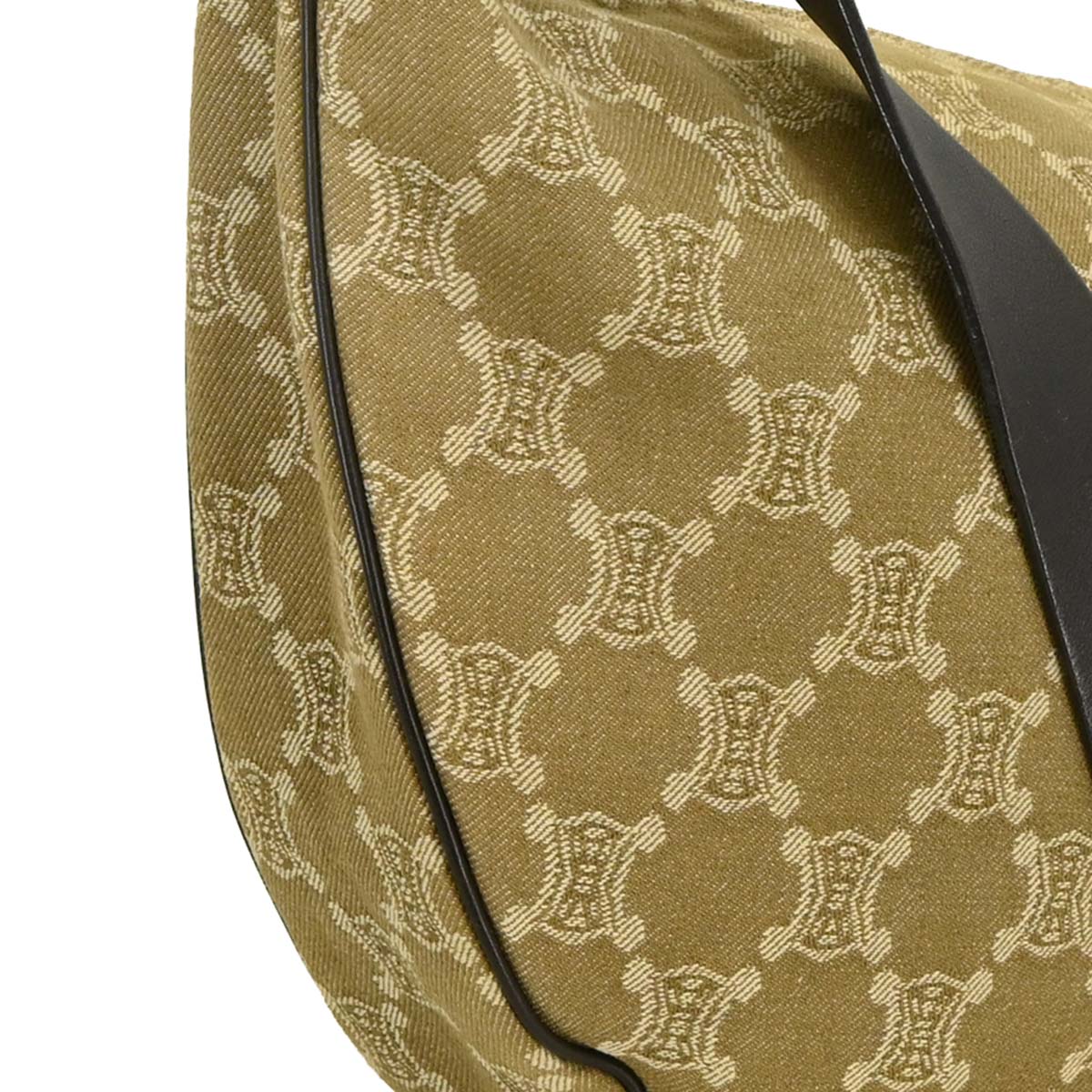 Celine Beige Canvas Macadam Hobo Shoulder Bag