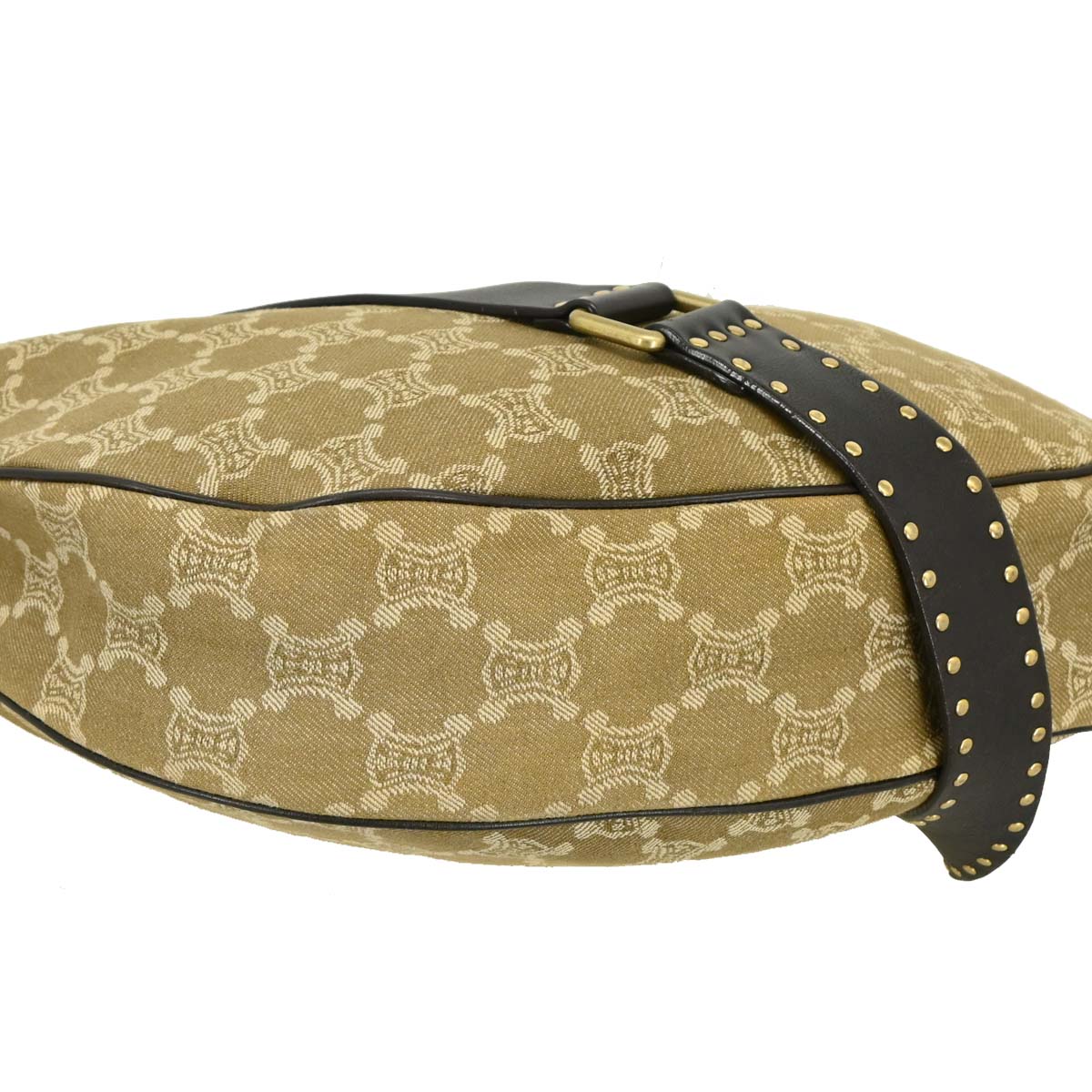 Celine Beige Canvas Macadam Hobo Shoulder Bag