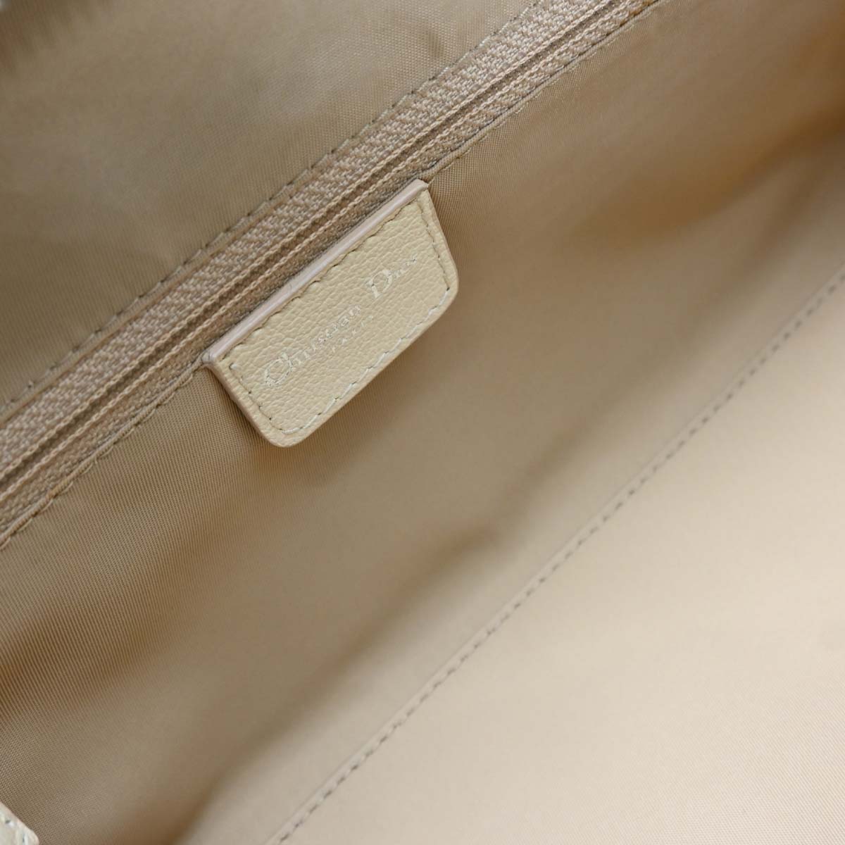 Christian Dior 2005 White Canvas Embroidered Flower Trotter Handbag