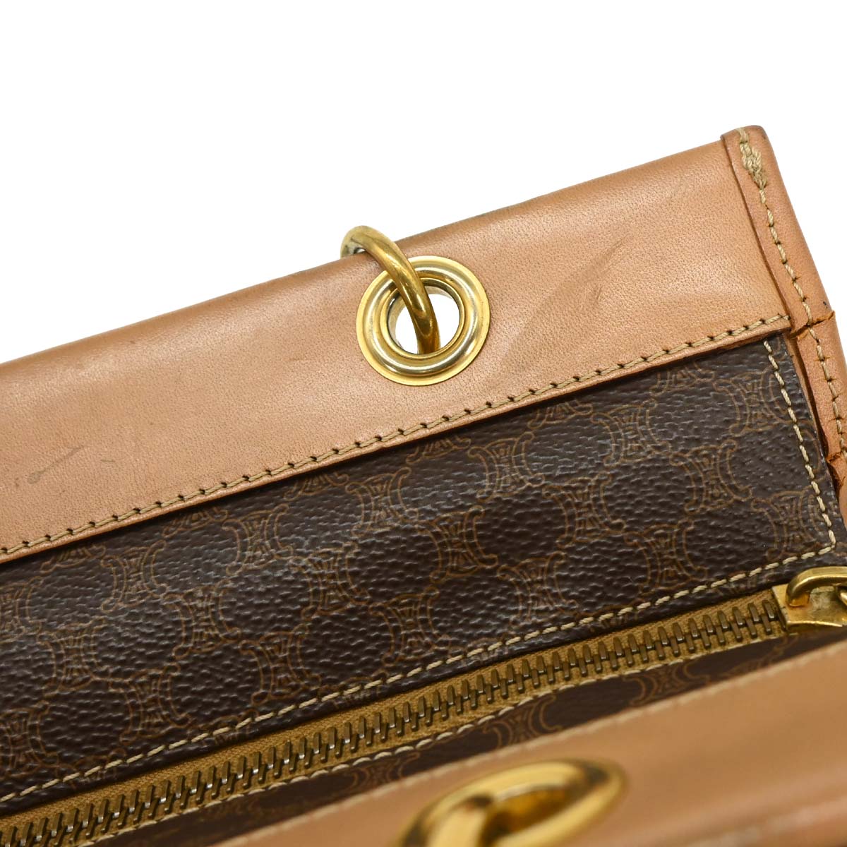 Celine Brown PVC Macadam Handbag