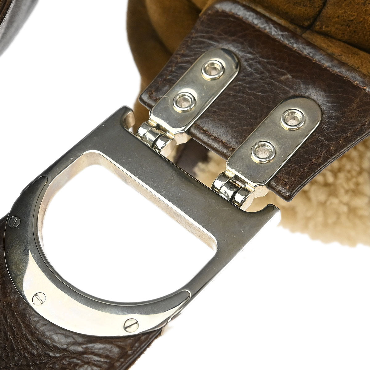 Christian Dior Brown Mouton Flight Shoulder Bag