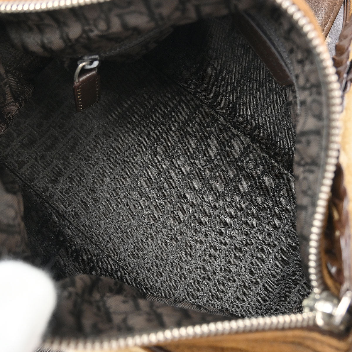 Christian Dior Brown Mouton Flight Shoulder Bag