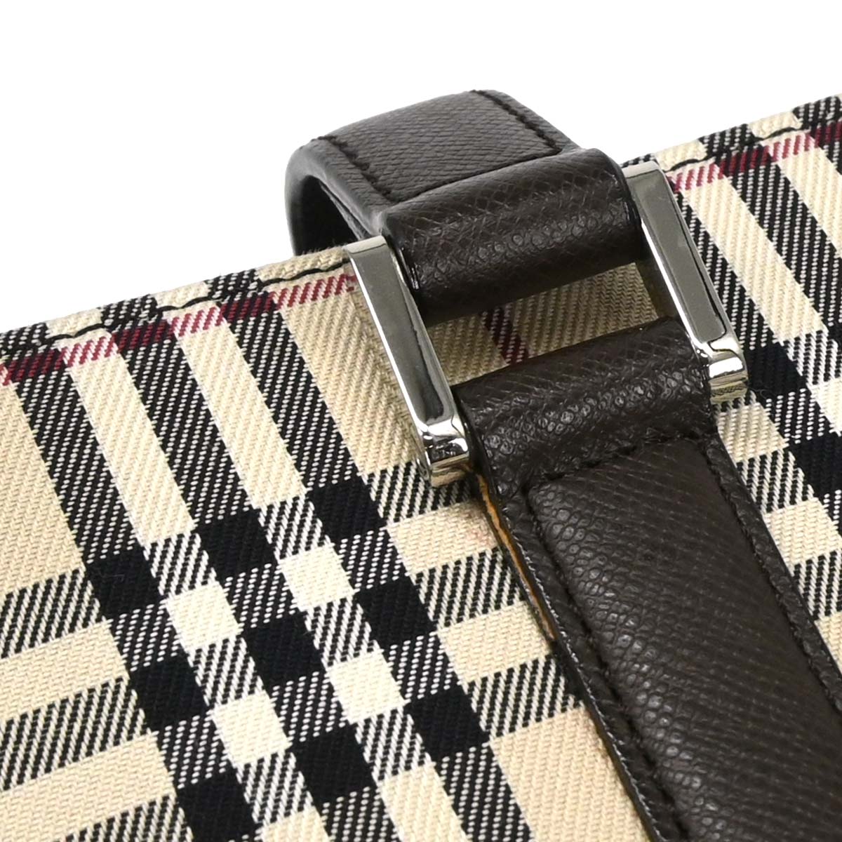 Burberry Beige Canvas Burberry Check Tote Handbag