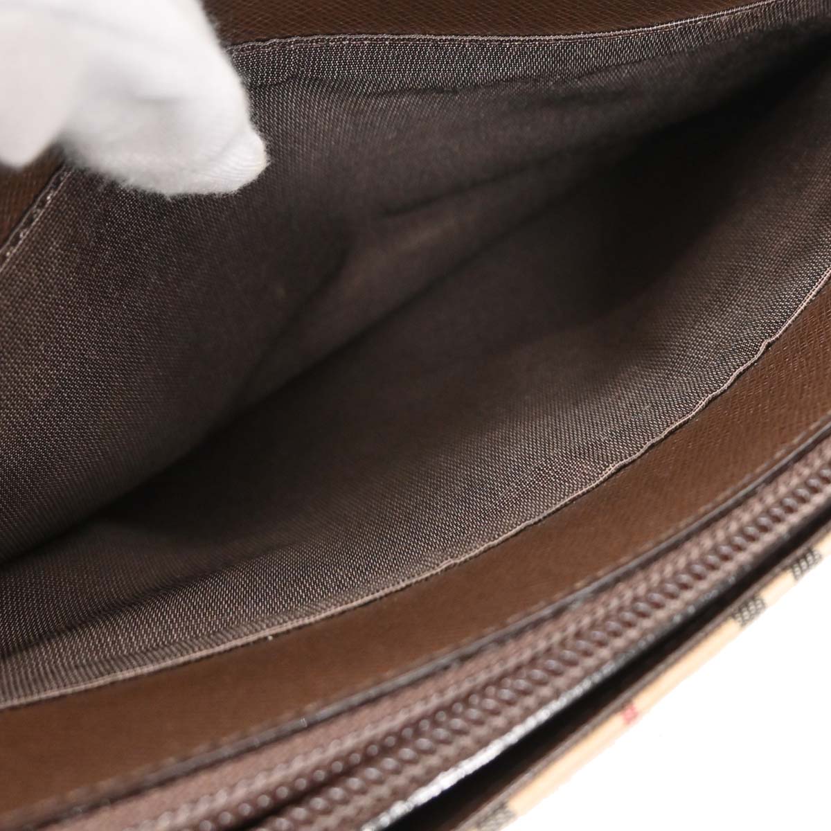Burberry Beige Canvas Burberry Check Tote Handbag