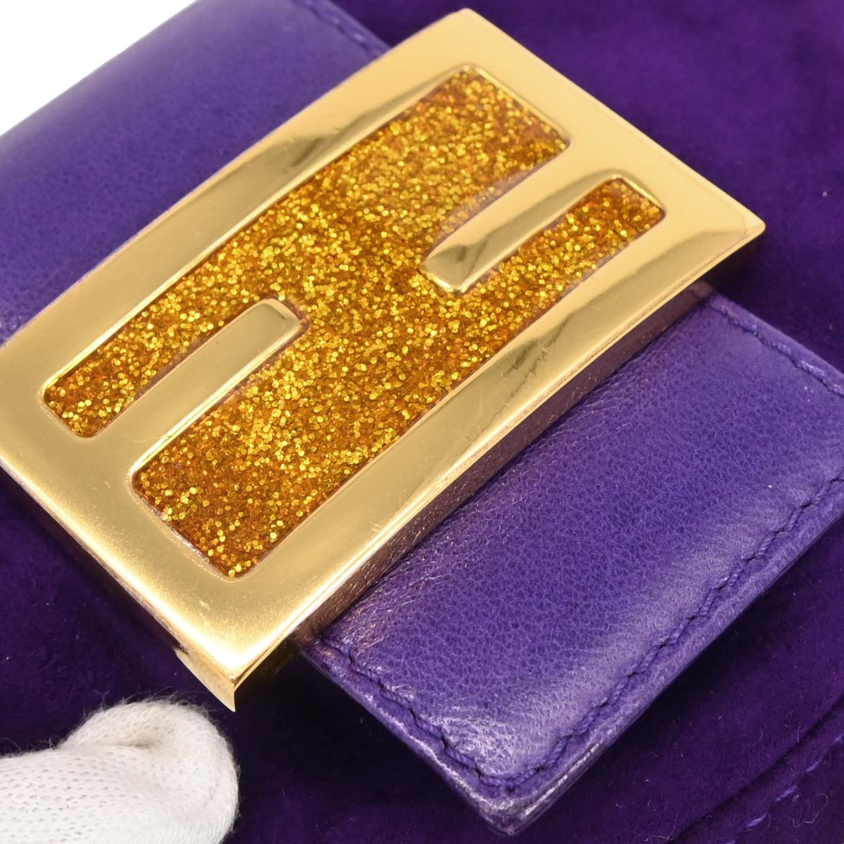 Fendi Purple Suede Mini Handbag