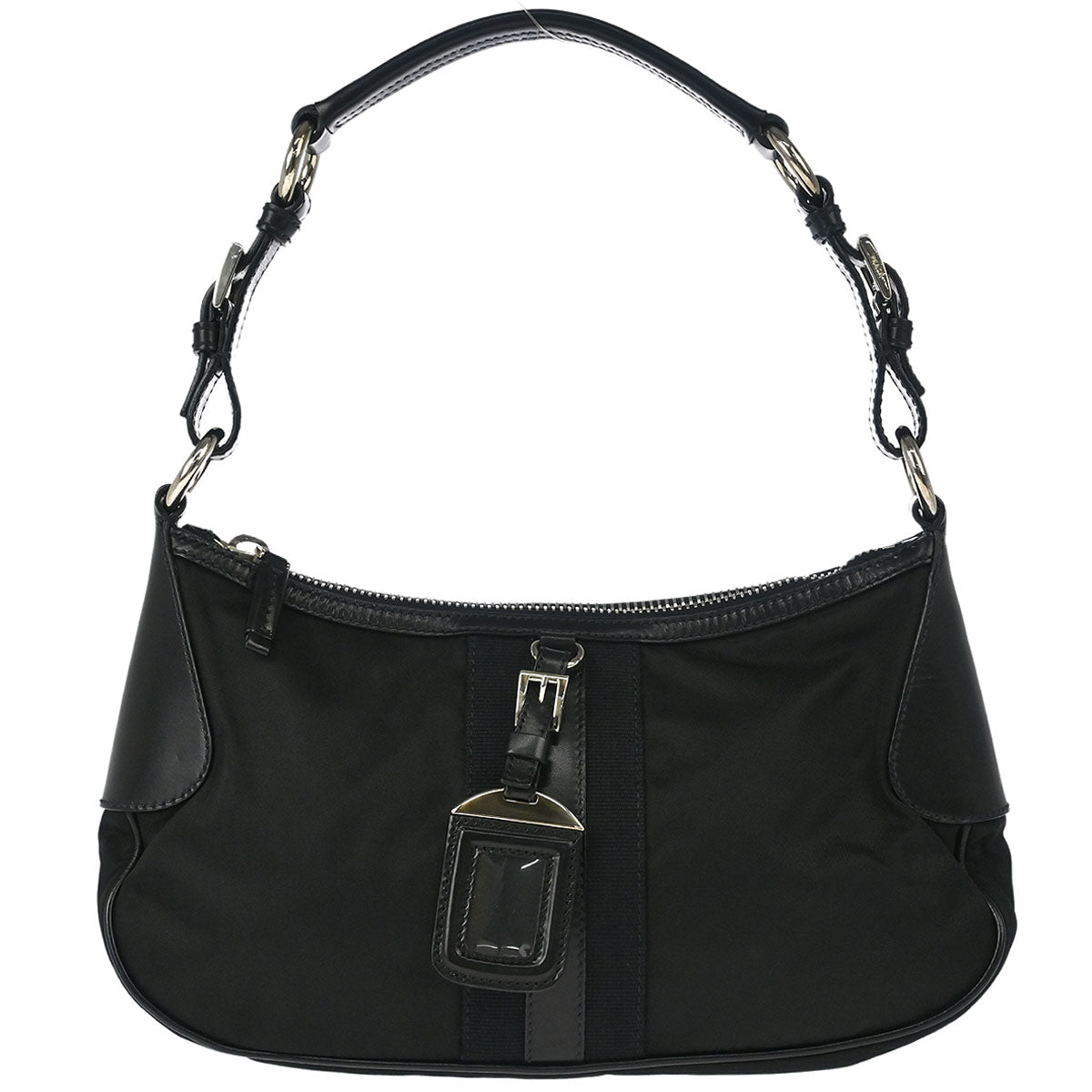 Prada Black Nylon Leather Handbag