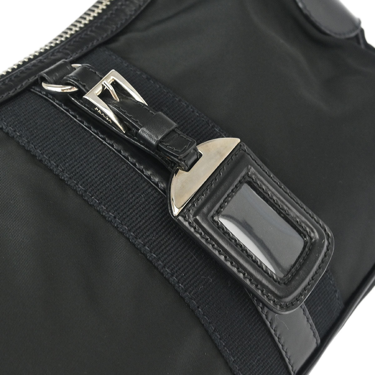 Prada Black Nylon Leather Handbag