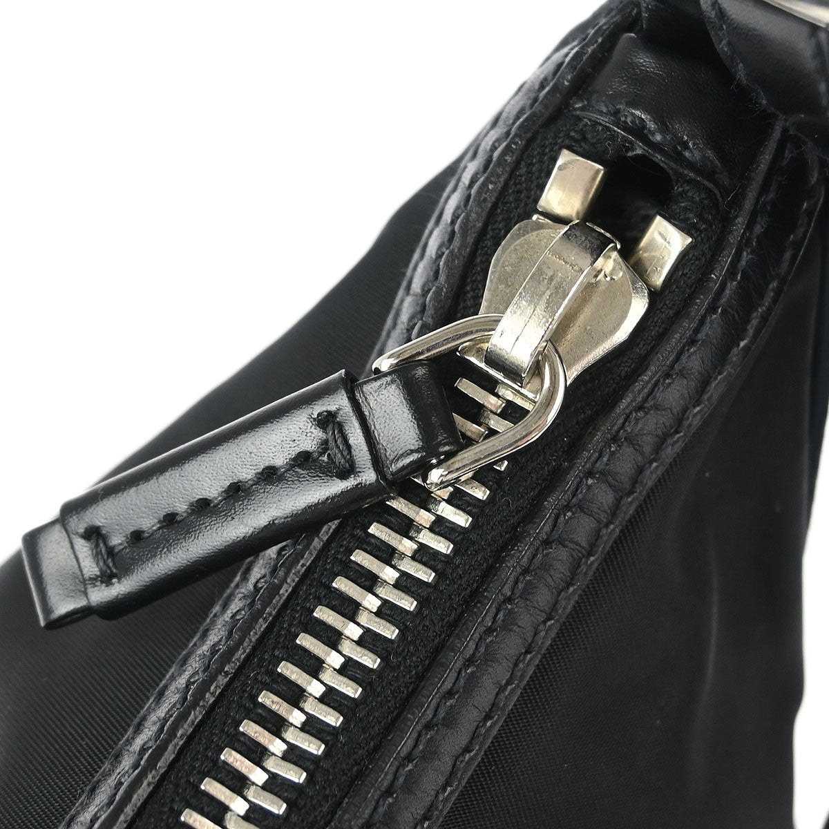 Prada Black Nylon Leather Handbag