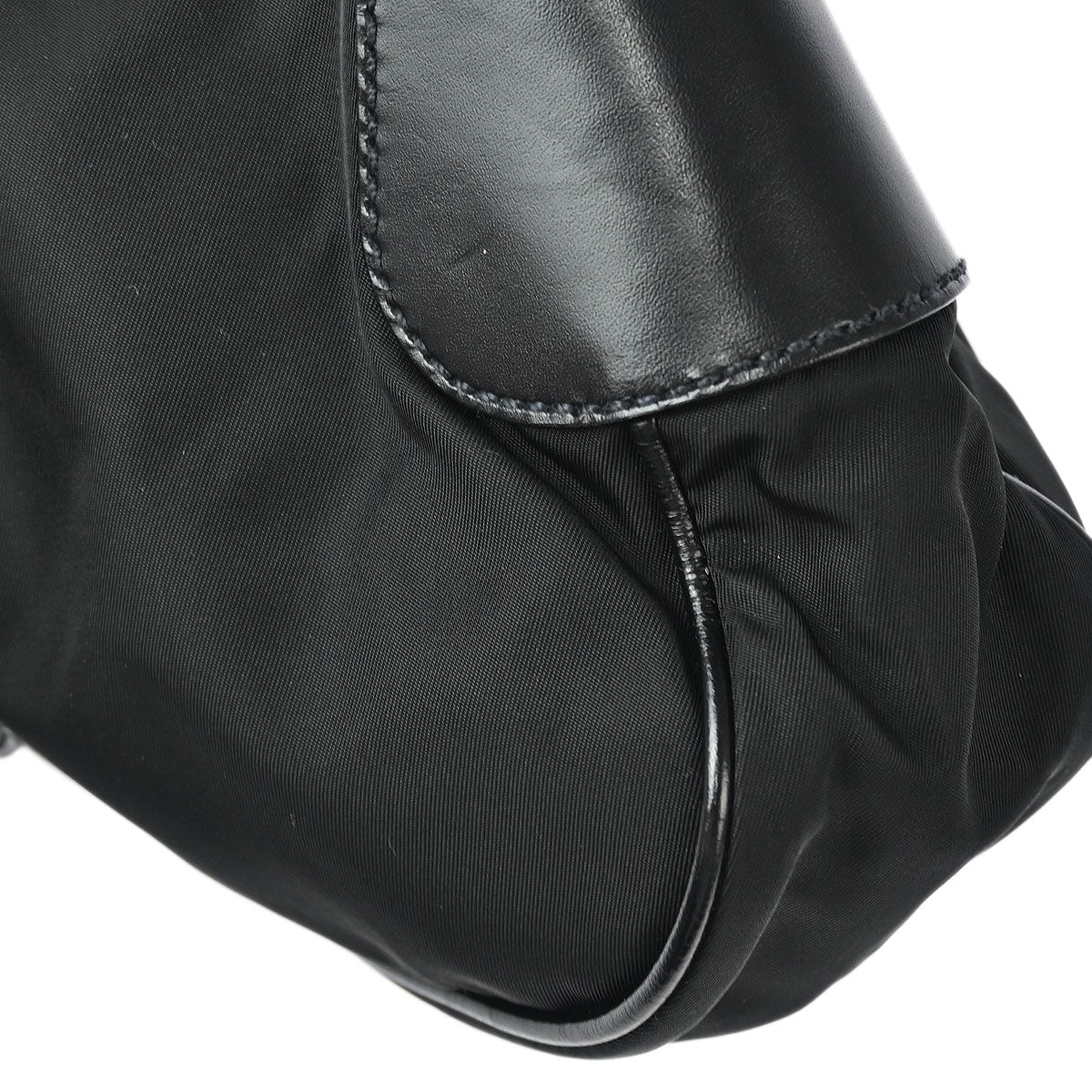 Prada Black Nylon Leather Handbag