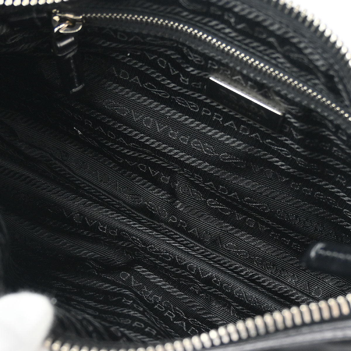 Prada Black Nylon Leather Handbag
