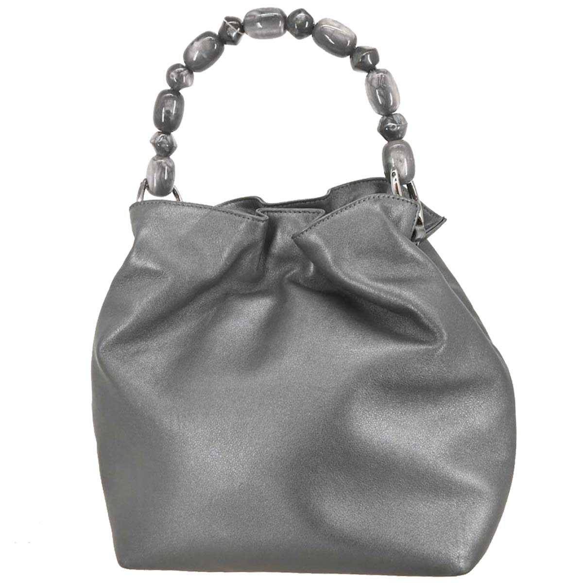 Christian Dior 1999 Metallic Gray Leather Malice Handbag