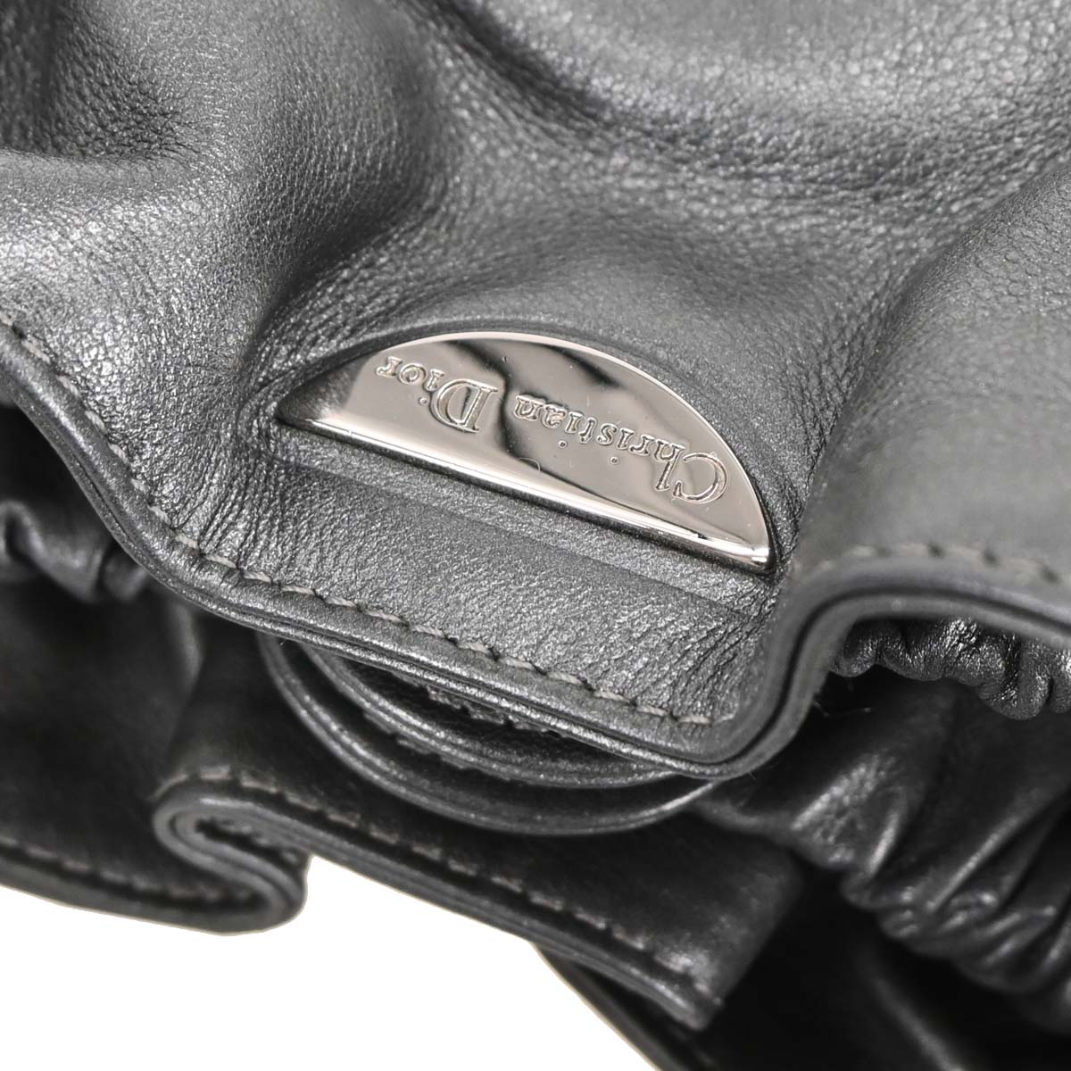 Christian Dior 1999 Metallic Gray Leather Malice Handbag
