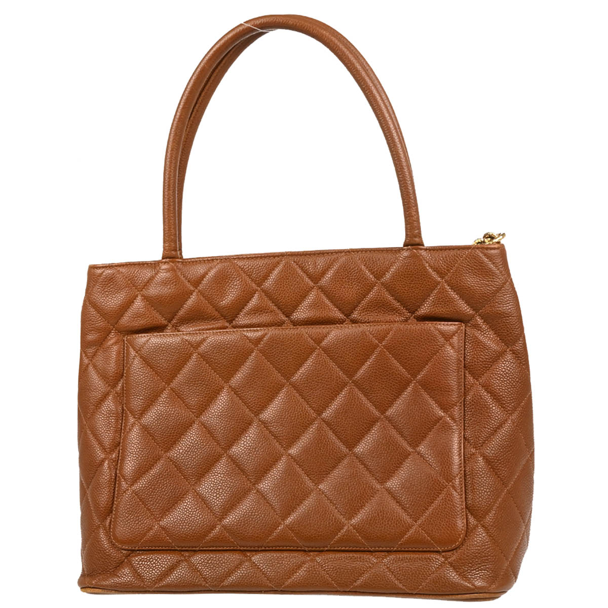 Chanel 2000-2002 Brown Caviar Medallion Tote Handbag