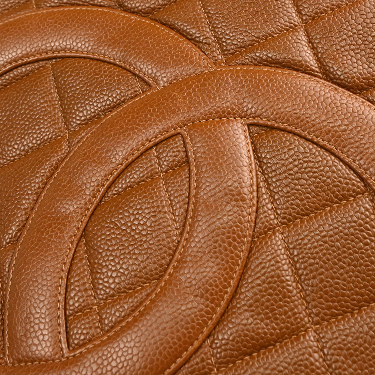Chanel 2000-2002 Brown Caviar Medallion Tote Handbag