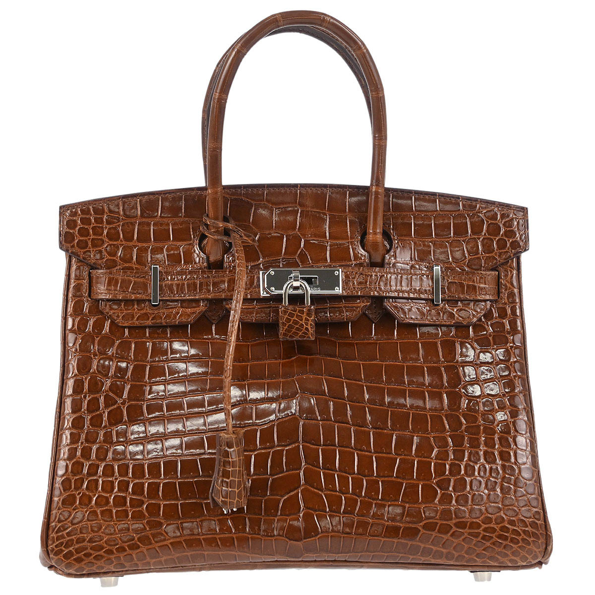 Hermes * 2009 Miel Porosus Birkin 30 Handbag