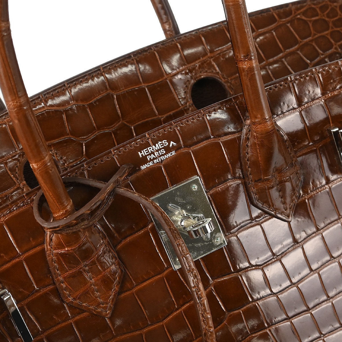 Hermes * 2009 Miel Porosus Birkin 30 Handbag