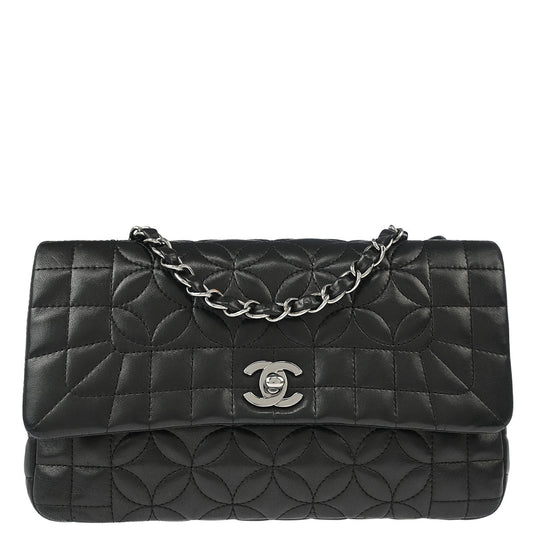 Chanel 2005-2006 Black Lambskin Lady Graphic Flap Bag