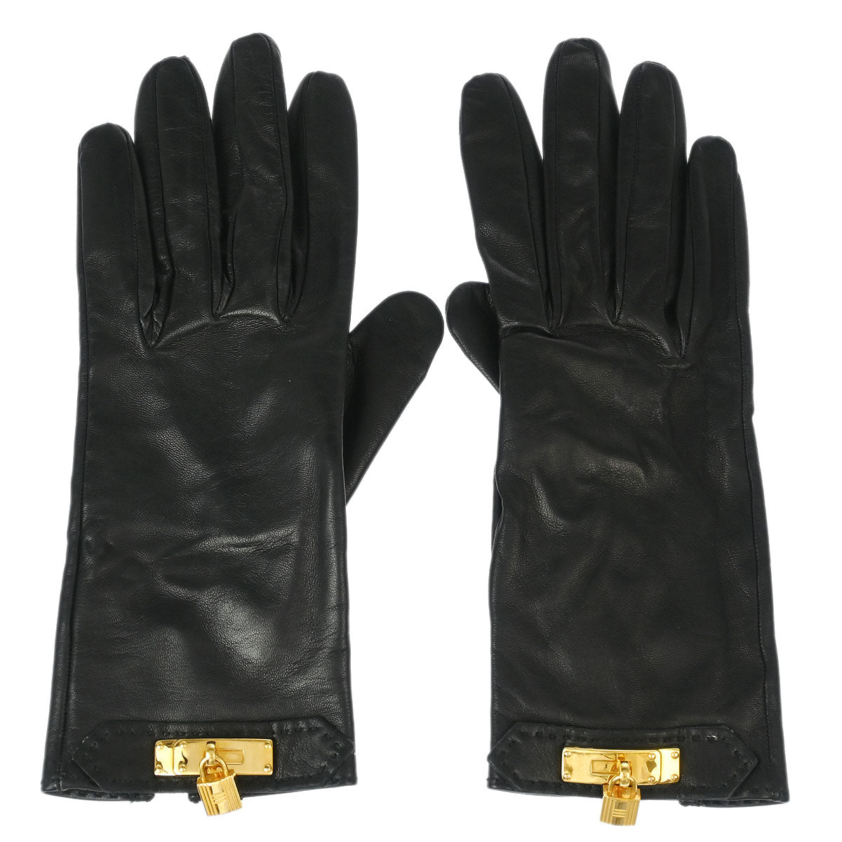 Hermes Black Leather Gloves Small Goods #6 1/2