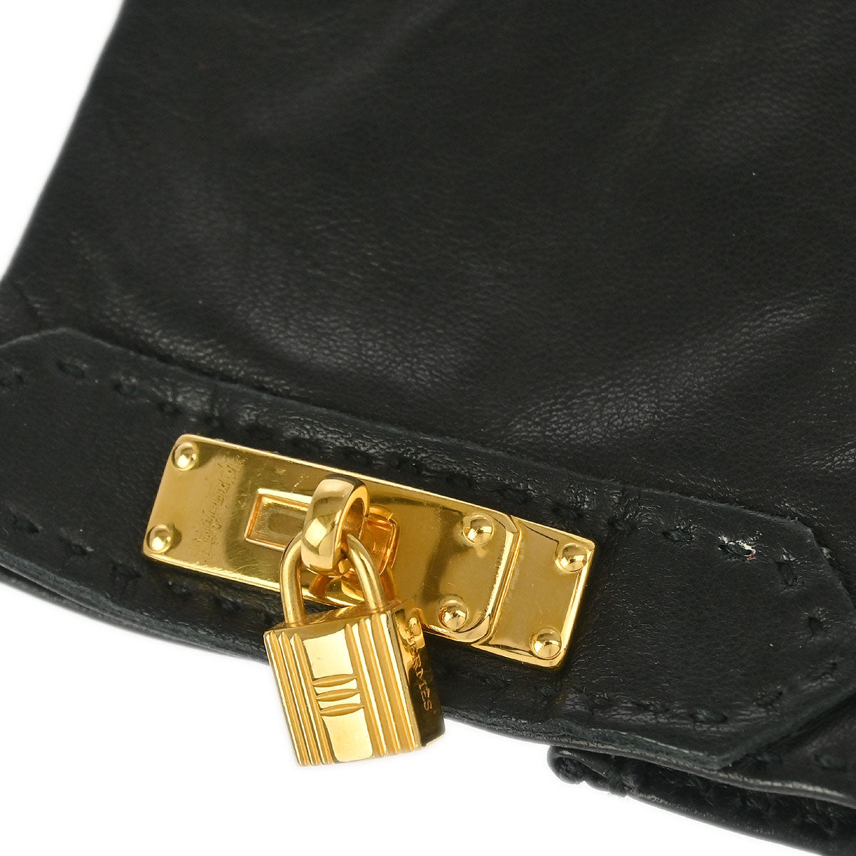 Hermes Black Leather Gloves Small Goods #6 1/2