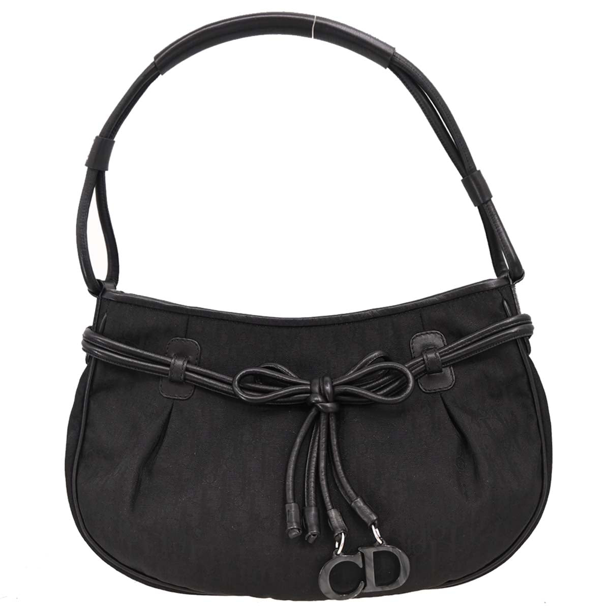 Christian Dior 2007 Black Canvas Trotter Handbag