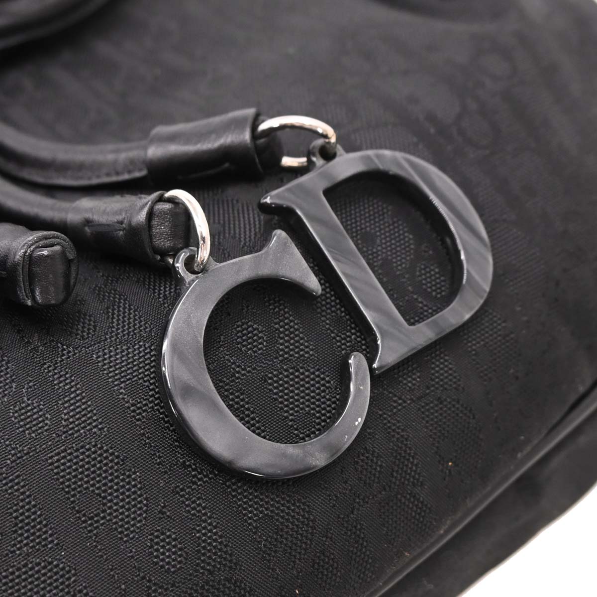 Christian Dior 2007 Black Canvas Trotter Handbag