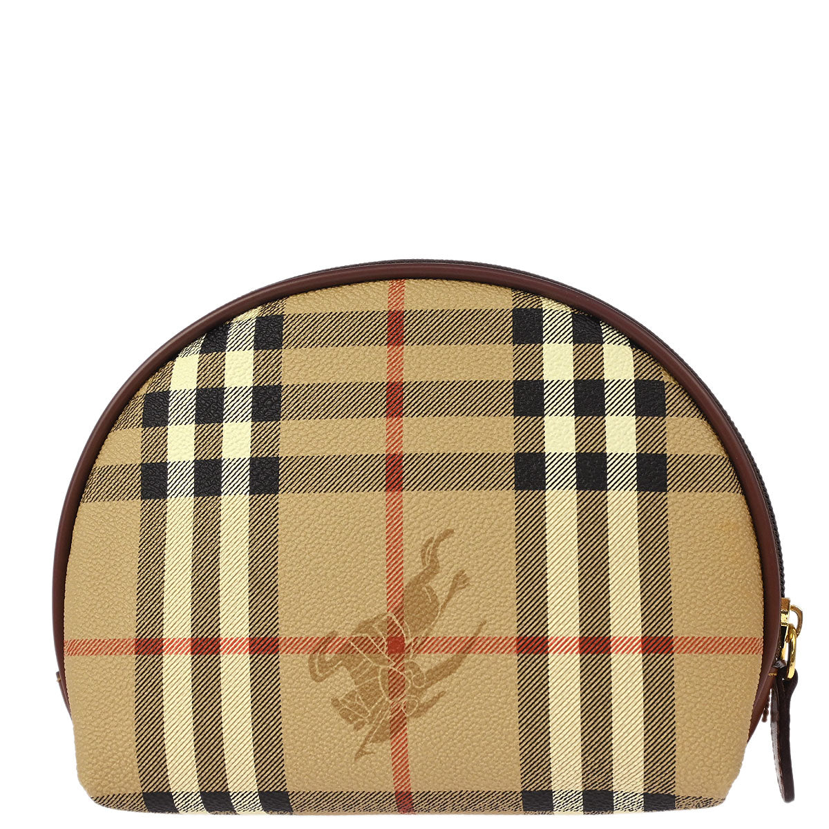 Burberrys Beige PVC House Check Pouch Bag Purse