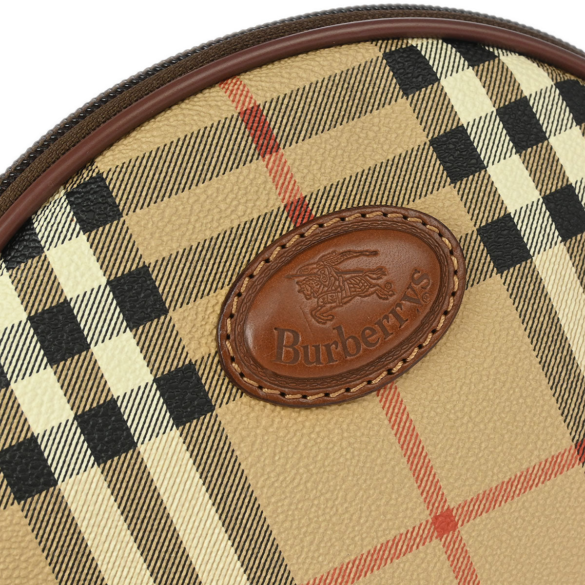 Burberrys Beige PVC House Check Pouch Bag Purse