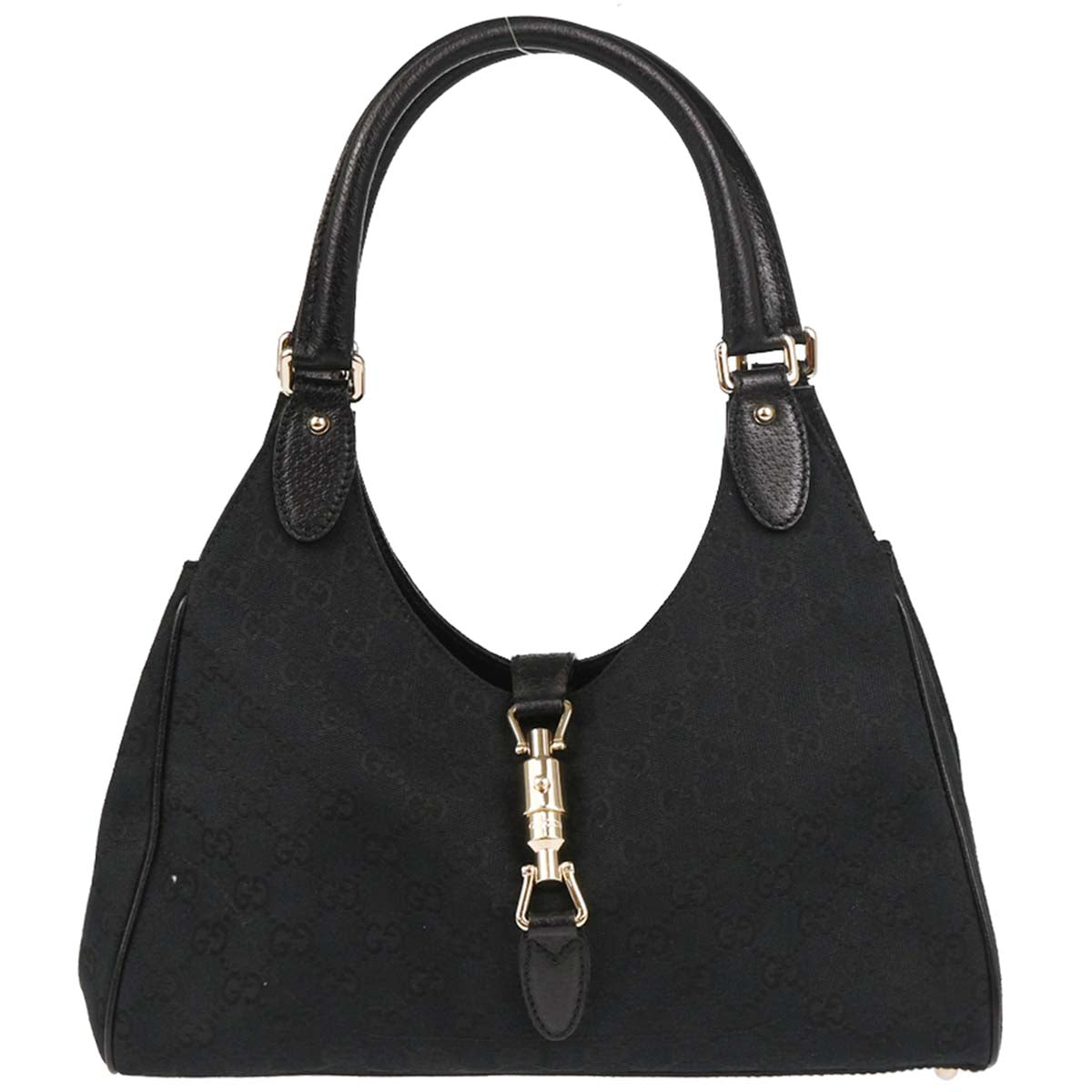 Gucci Black Canvas GG Jackie Handbag