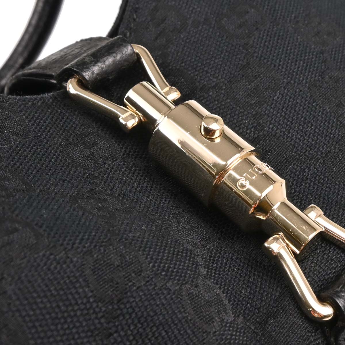 Gucci Black Canvas GG Jackie Handbag