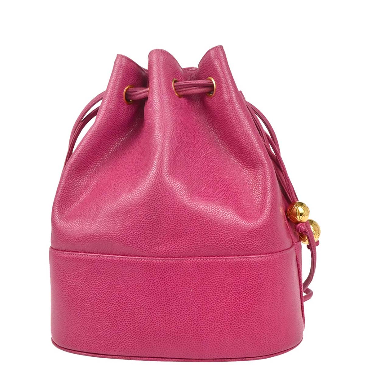 Chanel 1991-1994 Pink Caviar Bucket Drawstring Shoulder Bag