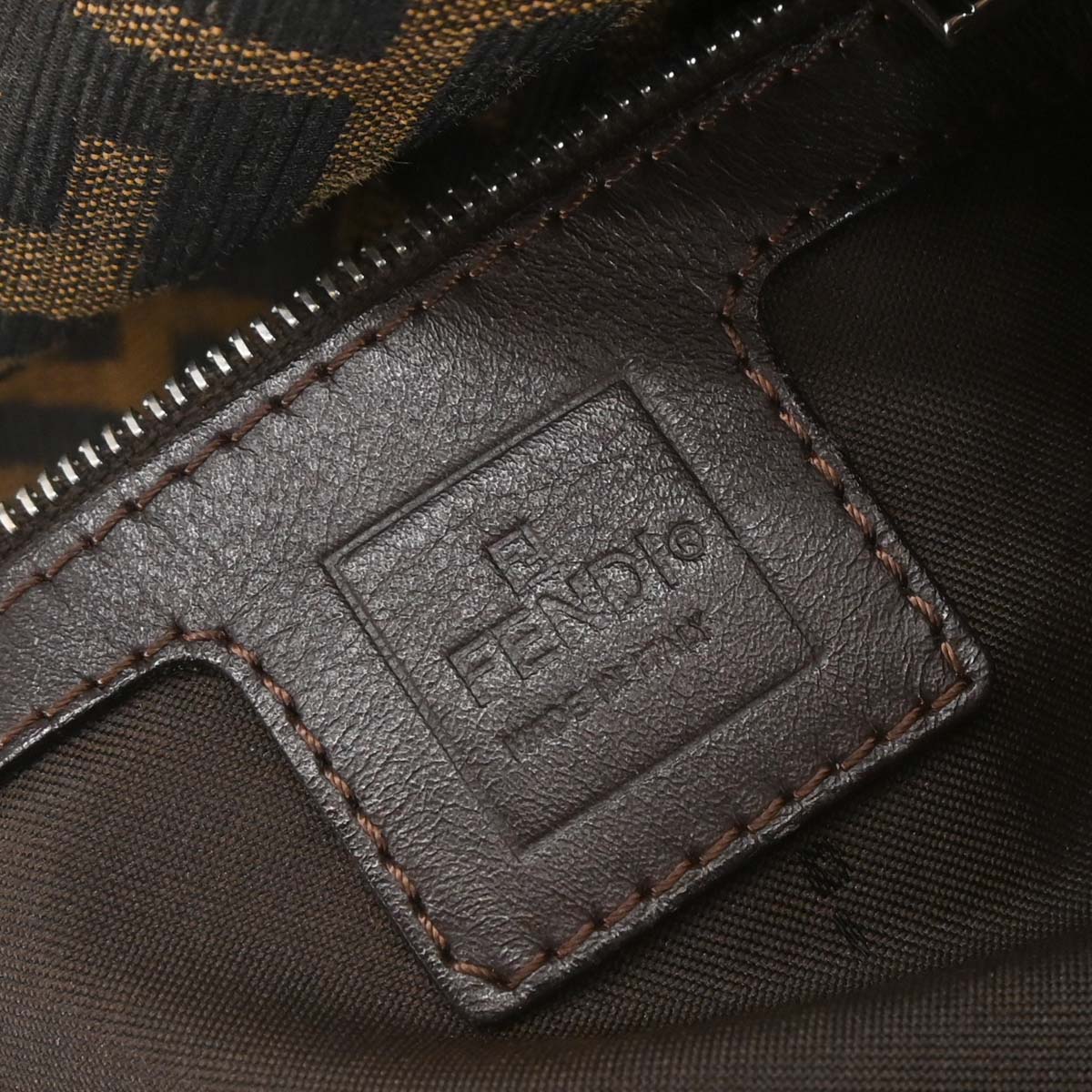 Fendi Brown Canvas Zucca Mamma Baguette Handbag