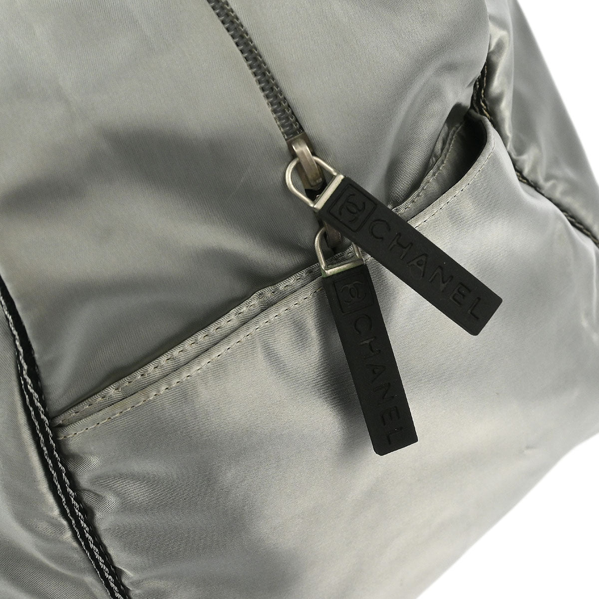 Chanel 2005-2006 Gray Nylon Sport Line Gym Bag