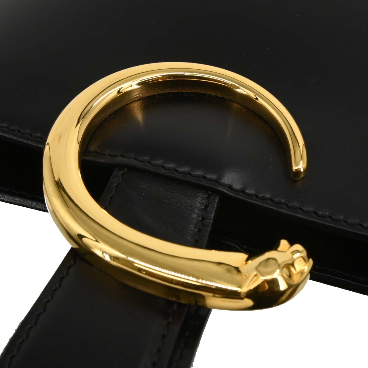 Cartier Black Leather Panthere Handbag