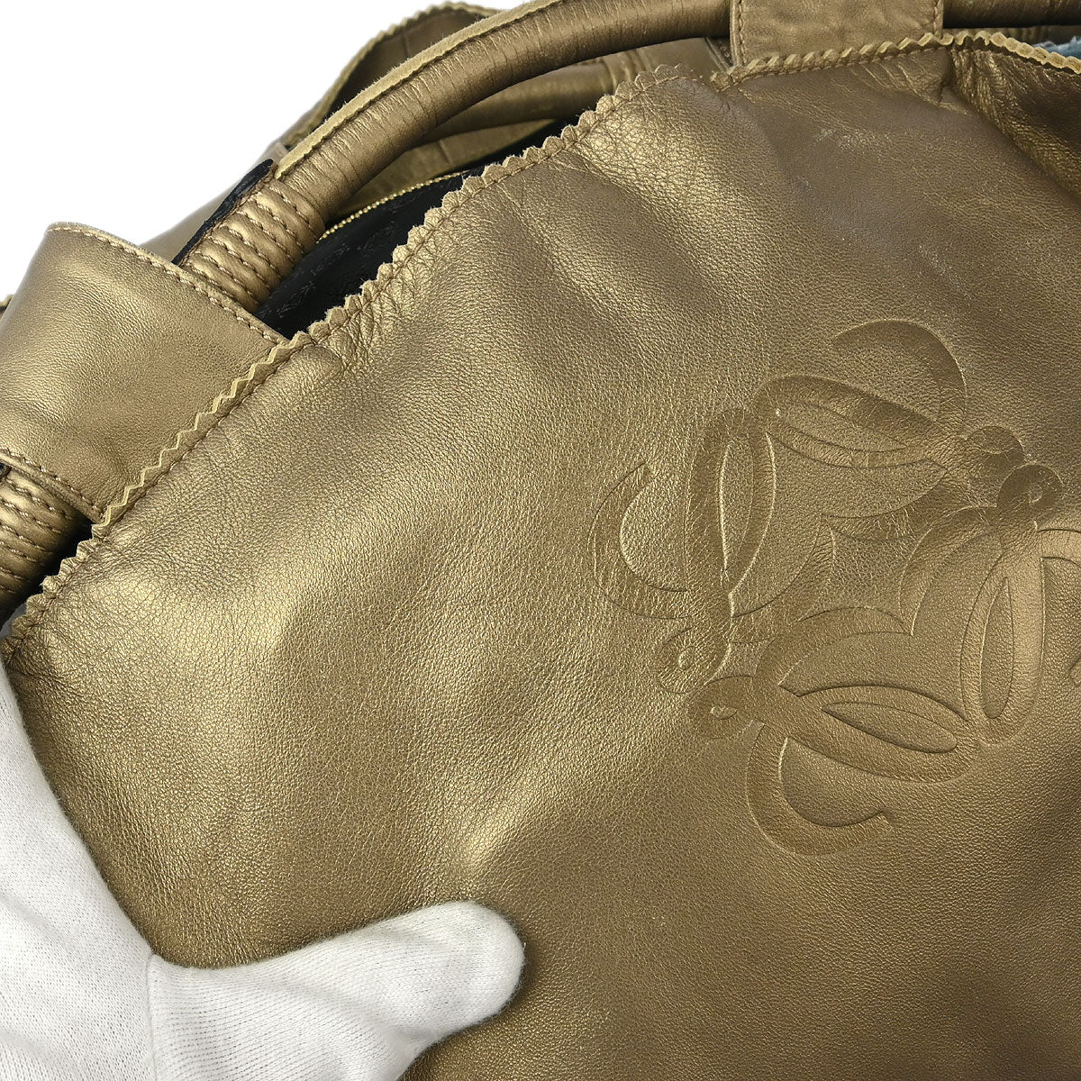 Loewe 2009 Gold Lambskin Nappa Aire Tote Bag