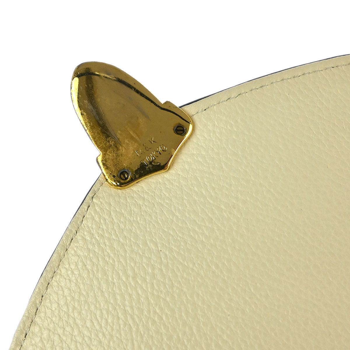 Yves Saint Laurent White Navy Leather 2way Shoulder Handbag