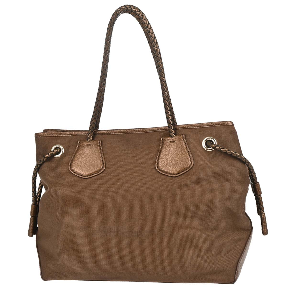 Celine Brown Canvas Tote Handbag