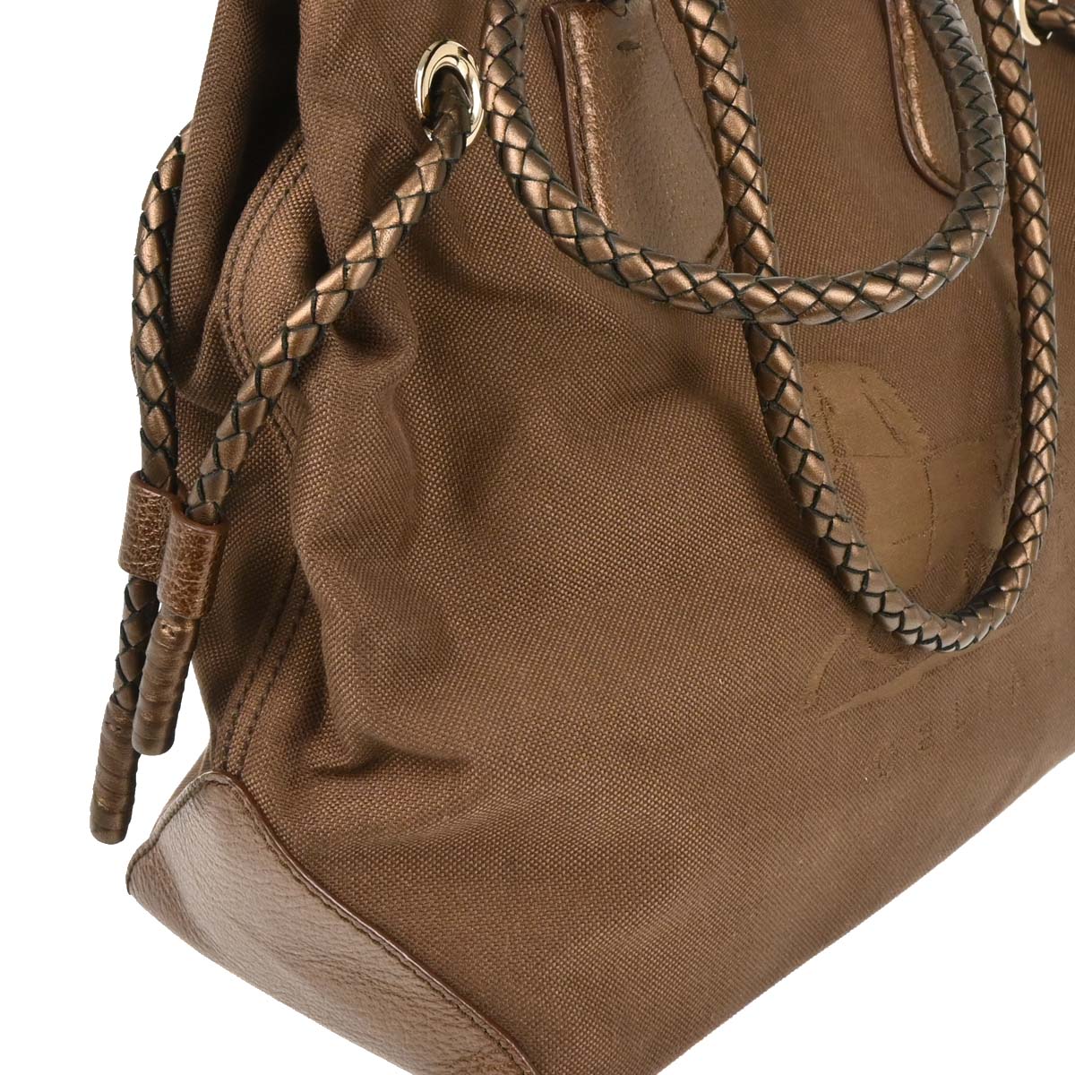 Celine Brown Canvas Tote Handbag